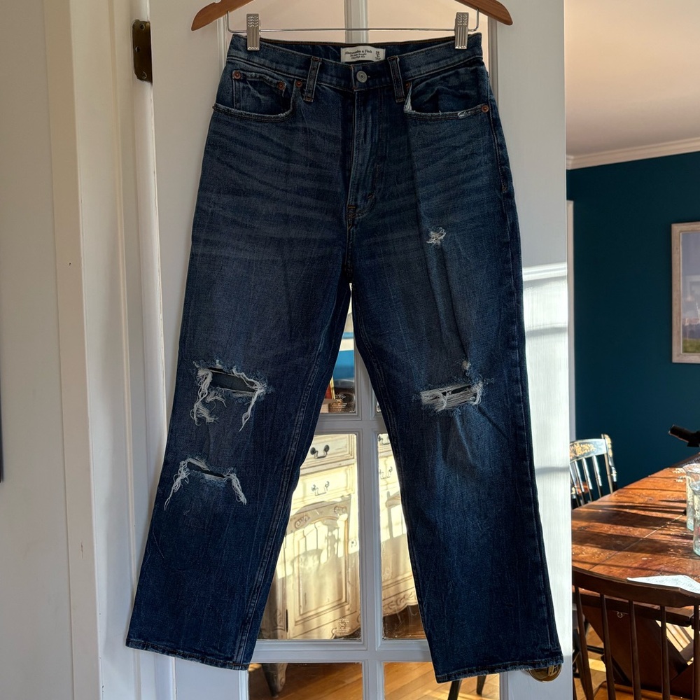 Abercrombie & Fitch Curve Love Ankle Straight Ultra High Rise Jeans